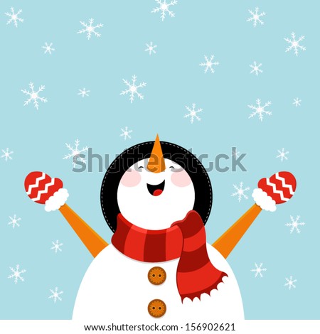 Snowman Enjoying Snow