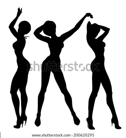 nude woman stripper silhouette girl peeing during anal
