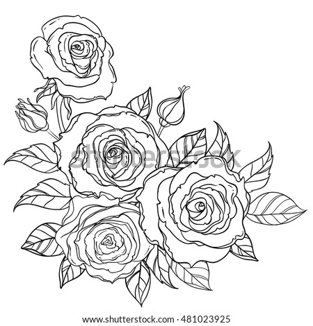 Tattoo Rose Flower Stock Vector 89831731 - Shutterstock