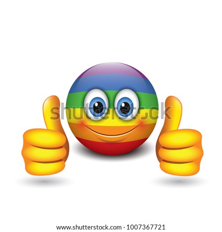 Cute Emoticon With Thumbs Up Emoji Cute Emoticon With Thumbs Up Emoji