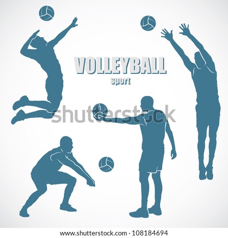 Download Volleyball Silhouettes Vector Illustration Stock Vector ...