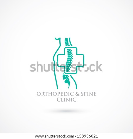 Orthopedic and spine symbol - vector illustration