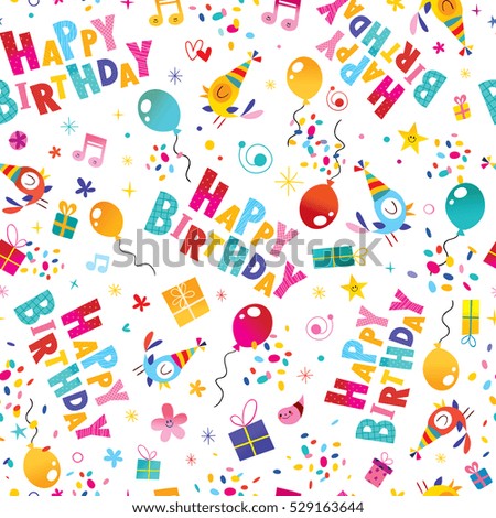 Happy Birthday Wrapping Paper Seamless Pattern Happy Birthday Wrapping Paper Seamless Pattern