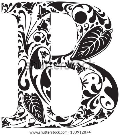 Floral Initial Capital Letter B Stock Vector 130912874 - Shutterstock