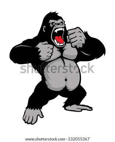 Awesome Kingkong Standing Stock Vector 132055367 - Shutterstock