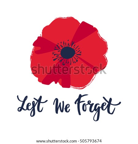 Vector Illustration Bright Poppy Flower Remembrance Stock Vector ...