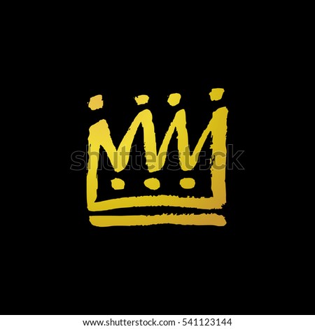 Vector Hand Drawn Crown Paint Texture Stock Vector (Royalty Free