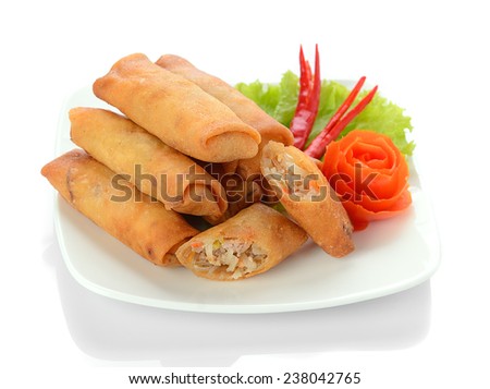 Fried Chinese Traditional Spring rolls food