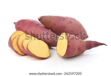 sweet potato on the white background