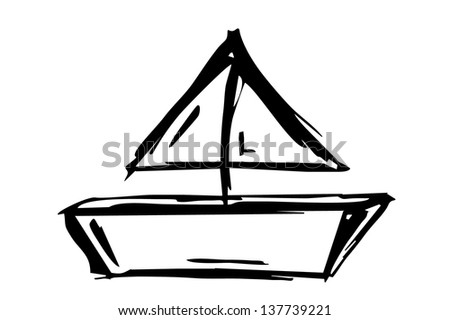 Simple Sailing Boat Silhouette Stock Illustration 137739221 - Shutterstock