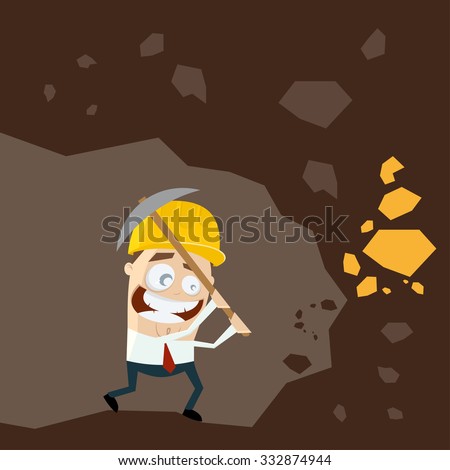 Funny Cartoon Gold Digger Stock Vector 332874944 - Shutterstock