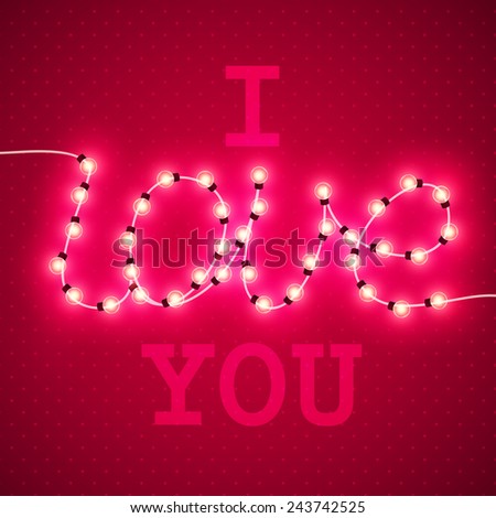 Valentine`s day background with bright lights