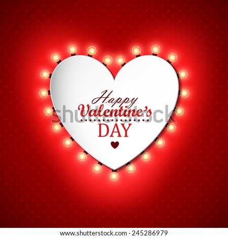 Valentines day background with bright lights