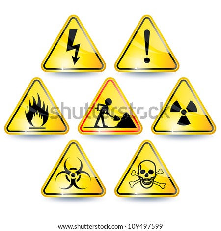 Science Laboratory Safety Chemical Hazard Signs Stock Vector 2972633 ...