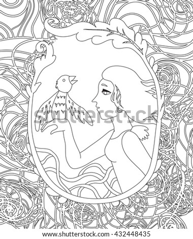 Floral Background Valentines Angels Vintage Engraved Stock Vector