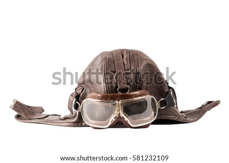 vintage pilots cap on white
