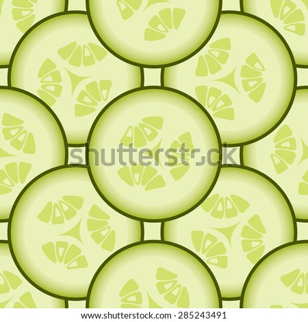 Cucumber background, vector seamless pattern