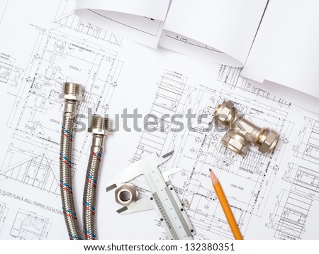 Plumbing And Drawings Are On The Desktop Workspace Engineer Plumbing And Drawings Are On The Desktop Workspace Engineer