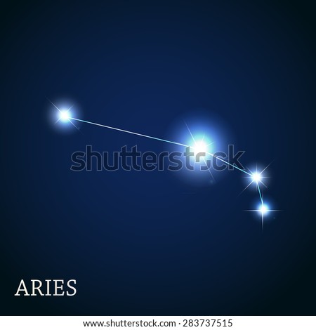 Aries Zodiac Sign of the Beautiful Bright Stars Vector Illustration ...