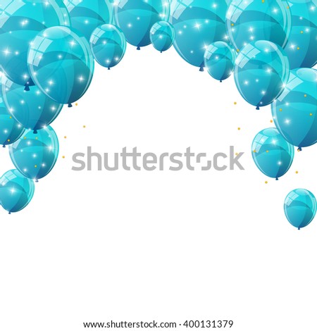 Blue Birthday Balloons Over Abstract Background Stock Photo 109854026 ...