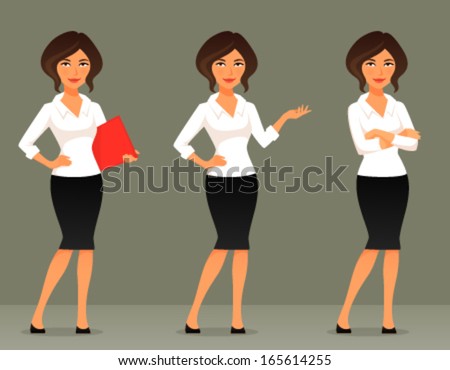 Young Women Elegant Office Clothes Stock Vector 345480914 - Shutterstock