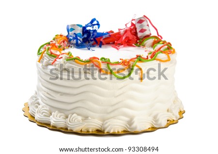 Birthday Cake Isolated On White Stock Photo 93308494 - Shutterstock