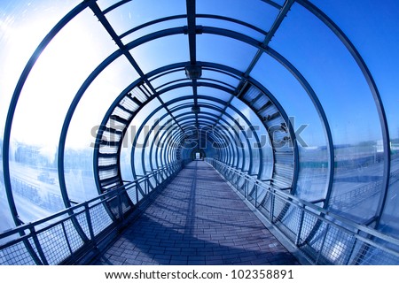 pedestrian transition over the highway