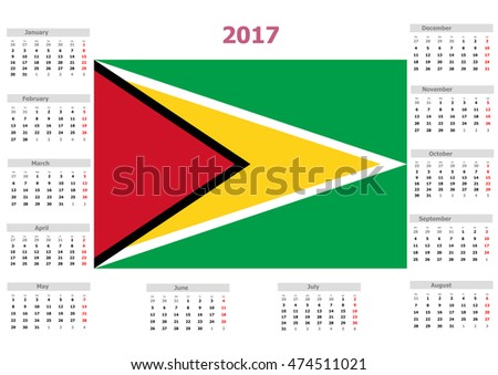2017 Calendar - Guyana Country 2017 Calendar - Guyana Country