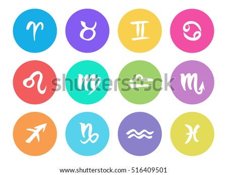 Collection Hand Drawn Zodiac Signs Their Stock Vector 531475750 ...