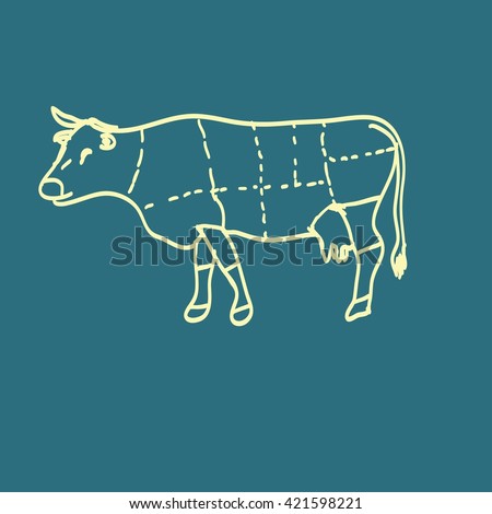 Cow Meat Icon Stock Illustration 424817212 - Shutterstock