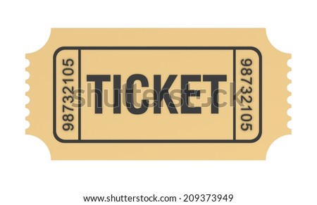 One Yellow Ticket On White Background Stock Photo 27584650 - Shutterstock