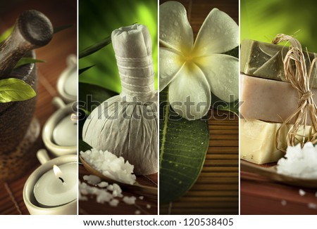 Spa theme collage composed of a few images