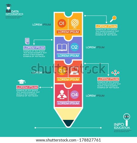 Infographic Ideas infographic template education : Creative Infographics Template Pencil Puzzle Education Stock ...