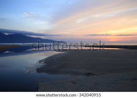 T20, T18, My Khe Beach, Danang, Da nang, Vietnam in the sunrise. You can enjoy the Han river, Son Tra mountain, Beautiful beach in the heart of this beautiful city. 30 km far away from Hoi An.