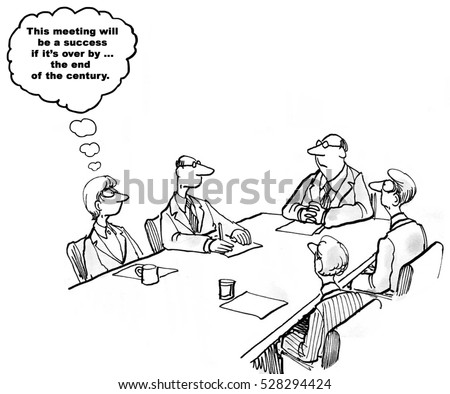Black White Cartoon About Meeting Lasting Stock Illustration 528294424 ...