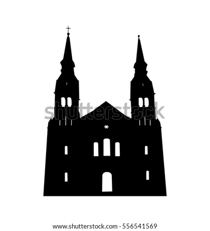 Silhouette Church Vector Art Stock Vector 8583487 - Shutterstock