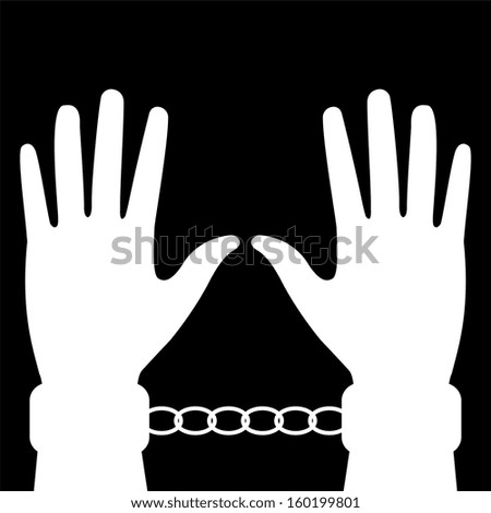 Silhouette Hands Handcuffs Stock Illustration 148042688 - Shutterstock