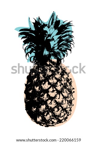 pineapple art/pop art vector/illustration