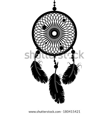 Download Dream Catcher Silhouette Black Color Isolated Stock Vector ...