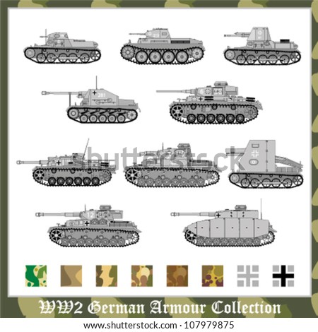 World War 2 German Armour Collection Stock Vector 108000335 - Shutterstock