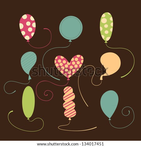 Set of balloons vector