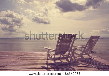 Adirondack Chairs Florida Beach Sunset Stock Photo 650633 ...