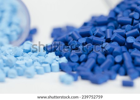 plastic granules close up for molding