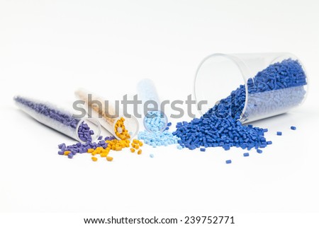 plastic granules close up for molding