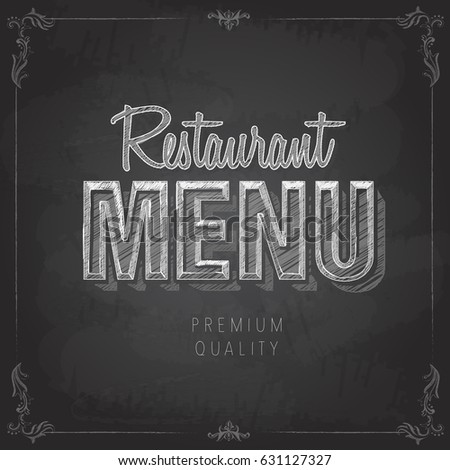 chalk drawing typography restaurant menu design stock vector
