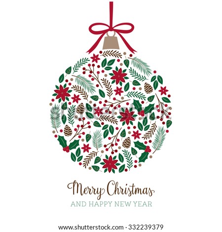 Merry Christmas Greeting Vector Illustration Stock Vector 329722100 ...