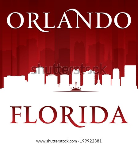 Orlando Florida Skyline Detailed City Silhouette Stock Vector 127404560 