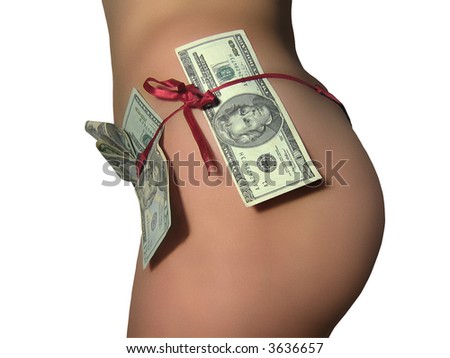 women`s back with a money