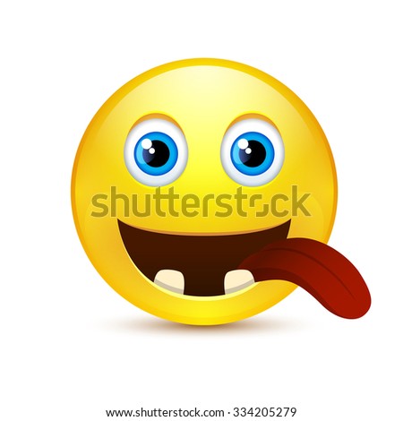 Cartoon Emoji Emoticon Drooling His Tongue Stock Vector 314338979 ...