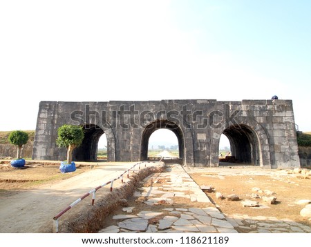 South Gate, Citadel of the Ho Dynasty in Thanh Hoa, Vietnam - a UNESCO World Heritage Site